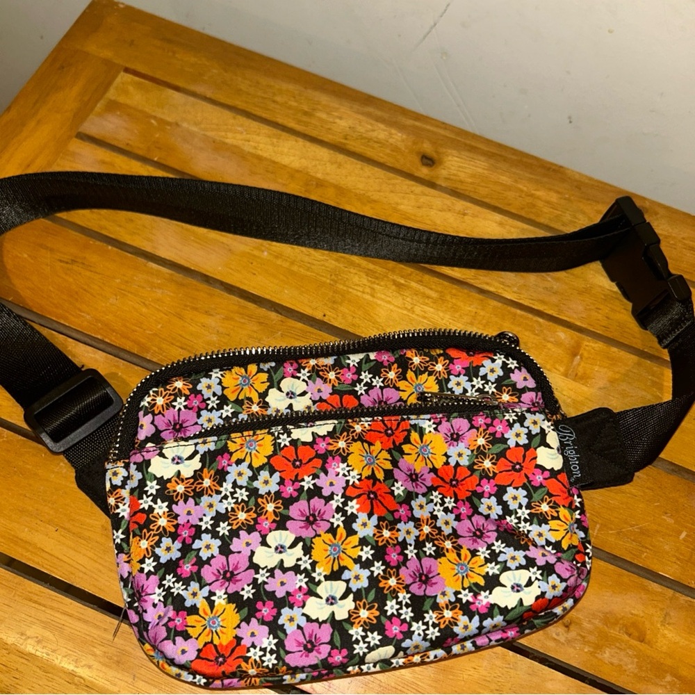 Brighton Floral Crossbody Bag - Black and Multicolor